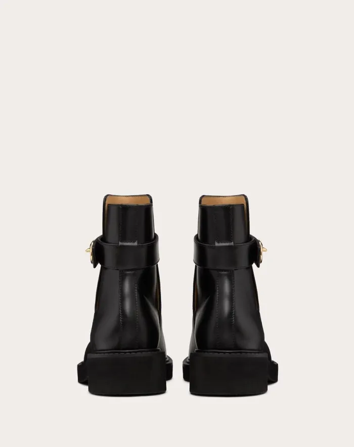 Valentino Boots Woman Vlogo Locker Calfskin Ankle Boot 40mm For Woman In Black Black Valentino Boots Woman Vlogo Locker Calfskin Ankle Boot 40mm For Woman In Black Black