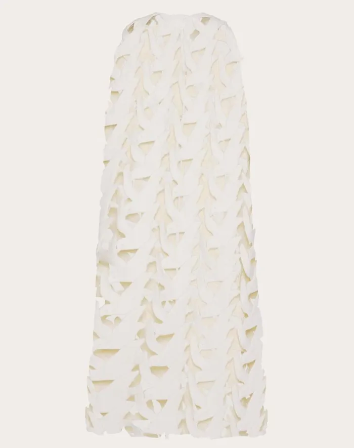 Valentino Coats And Outerwear Woman Embroidered Compact Drap Cape For Woman In Ivory Ivory Valentino Coats And Outerwear Woman Embroidered Compact Drap Cape For Woman In Ivory Ivory