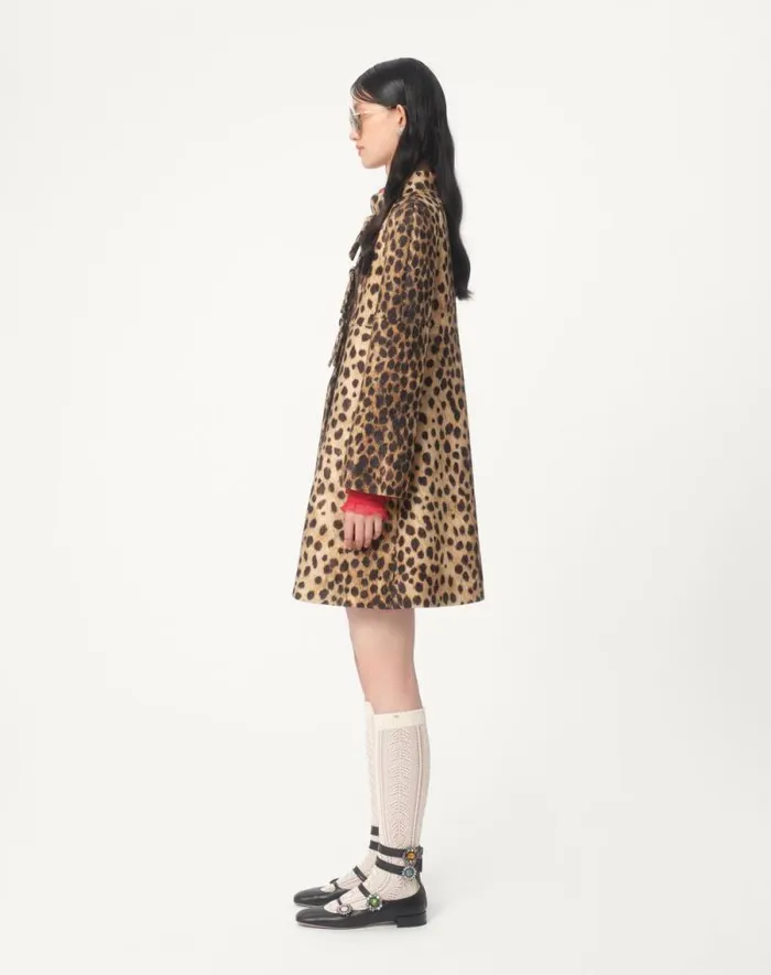 Valentino Coats And Outerwear Woman Jaguar Spots Printed Wool Cloth Coat For Woman In Animal Print Animal Print Valentino Coats And Outerwear Woman Jaguar Spots Printed Wool Cloth Coat For Woman In Animal Print Animal Print