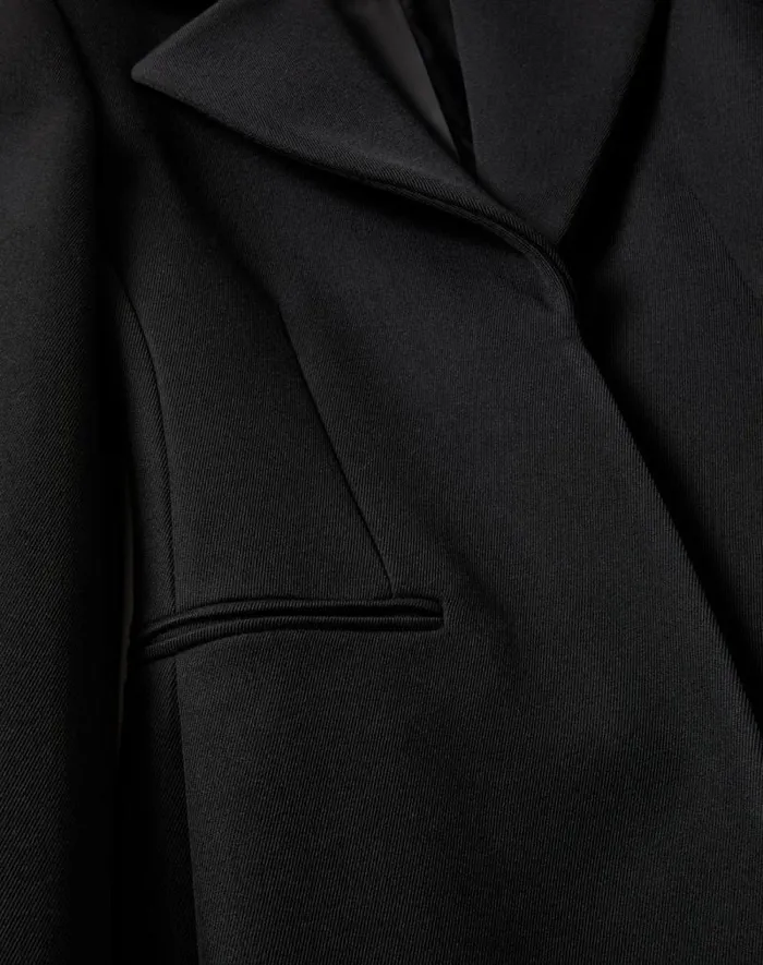 Valentino Coats And Outerwear Woman Techno Wool Coat For Woman In Black Black Valentino Coats And Outerwear Woman Techno Wool Coat For Woman In Black Black