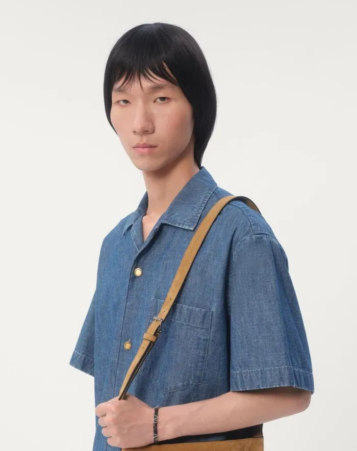 Valentino Denim Man Denim Bowling Shirt For Man In Denim Denim Valentino Denim Man Denim Bowling Shirt For Man In Denim Denim