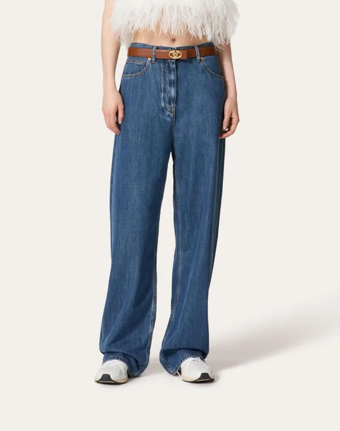 Valentino Denim Woman Blue Medio Denim Pants For Woman In Denim Denim Valentino Denim Woman Blue Medio Denim Pants For Woman In Denim Denim