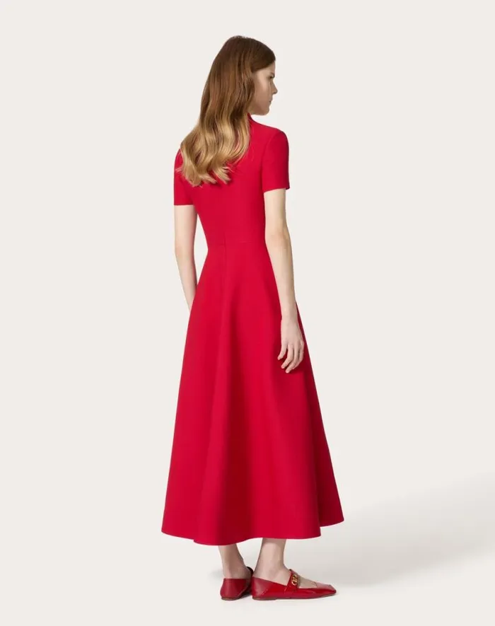 Valentino Dresses Woman Crepe Couture Midi Dress For Woman In Red Red Valentino Dresses Woman Crepe Couture Midi Dress For Woman In Red Red