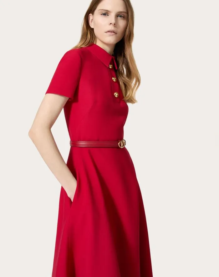 Valentino Dresses Woman Crepe Couture Midi Dress For Woman In Red Red Valentino Dresses Woman Crepe Couture Midi Dress For Woman In Red Red