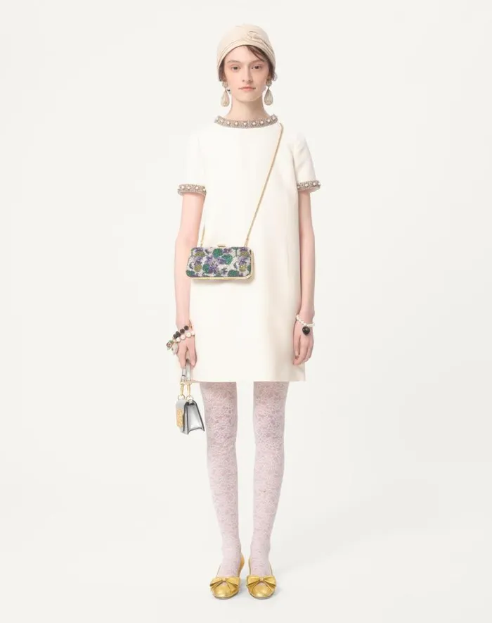 Valentino Dresses Woman Embroidered Crepe Couture Short Dress For Woman In Ivorymulticolor Ivorymulticolor Valentino Dresses Woman Embroidered Crepe Couture Short Dress For Woman In Ivorymulticolor Ivorymulticolor