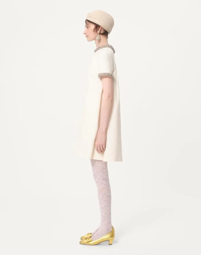 Valentino Dresses Woman Embroidered Crepe Couture Short Dress For Woman In Ivorymulticolor Ivorymulticolor Valentino Dresses Woman Embroidered Crepe Couture Short Dress For Woman In Ivorymulticolor Ivorymulticolor