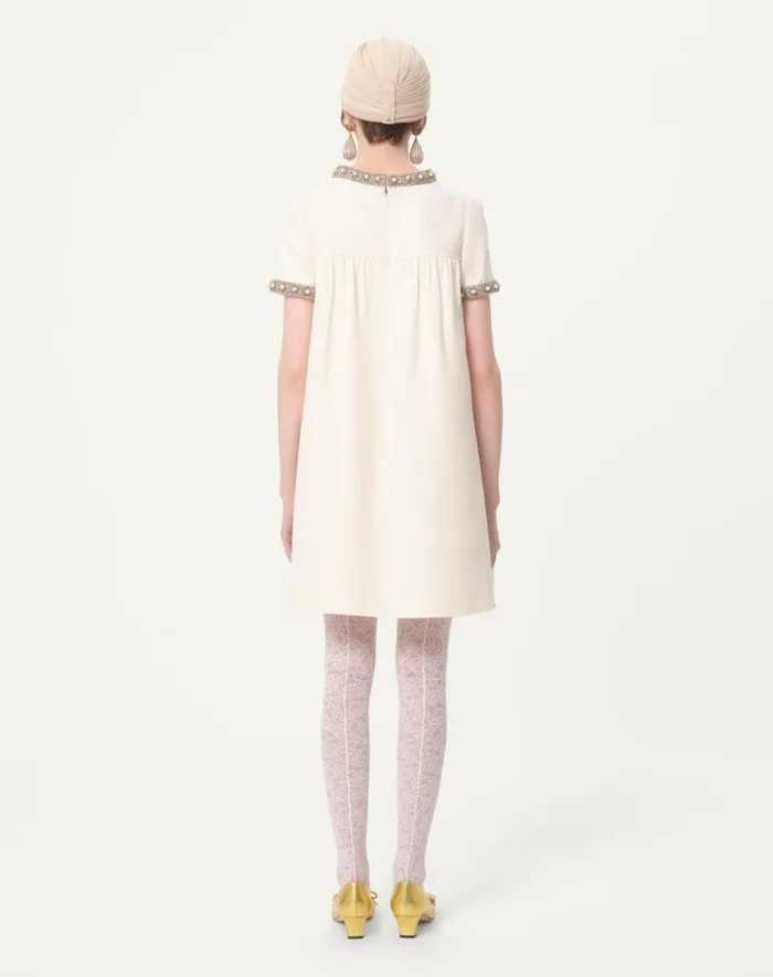 Valentino Dresses Woman Embroidered Crepe Couture Short Dress For Woman In Ivorymulticolor Ivorymulticolor Valentino Dresses Woman Embroidered Crepe Couture Short Dress For Woman In Ivorymulticolor Ivorymulticolor