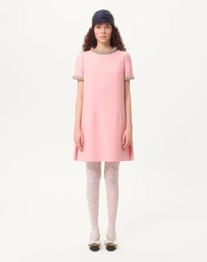 Valentino Dresses Woman Embroidered Crepe Couture Short Dress For Woman In Ivorymulticolor Ivorymulticolor Valentino Dresses Woman Embroidered Crepe Couture Short Dress For Woman In Ivorymulticolor Ivorymulticolor