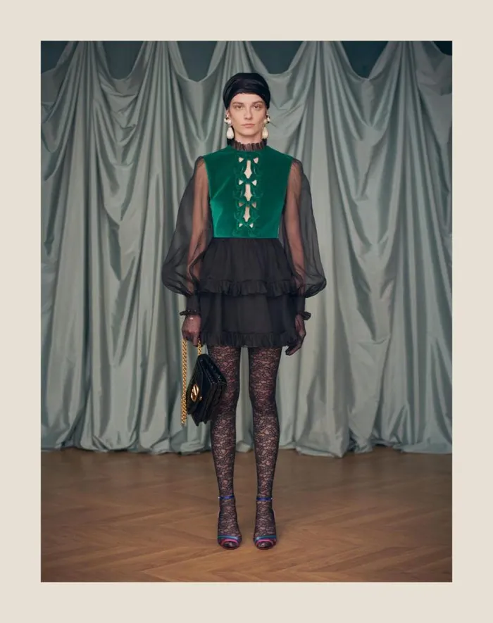 Valentino Dresses Woman Short Embroidered Organza Dress For Woman In Blackgreen Blackgreen Valentino Dresses Woman Short Embroidered Organza Dress For Woman In Blackgreen Blackgreen