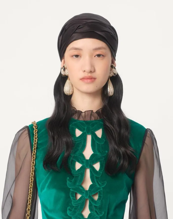 Valentino Dresses Woman Short Embroidered Organza Dress For Woman In Blackgreen Blackgreen Valentino Dresses Woman Short Embroidered Organza Dress For Woman In Blackgreen Blackgreen