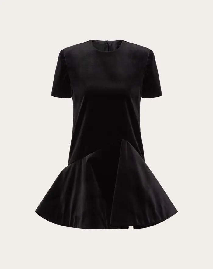 Valentino Dresses Woman Short Velvet Dress For Woman In Black Black