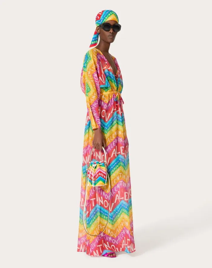 Valentino Dresses Woman Valentino Chevron Muslin Evening Dress 24 For Woman In Multicolor Multicolor Valentino Dresses Woman Valentino Chevron Muslin Evening Dress 24 For Woman In Multicolor Multicolor