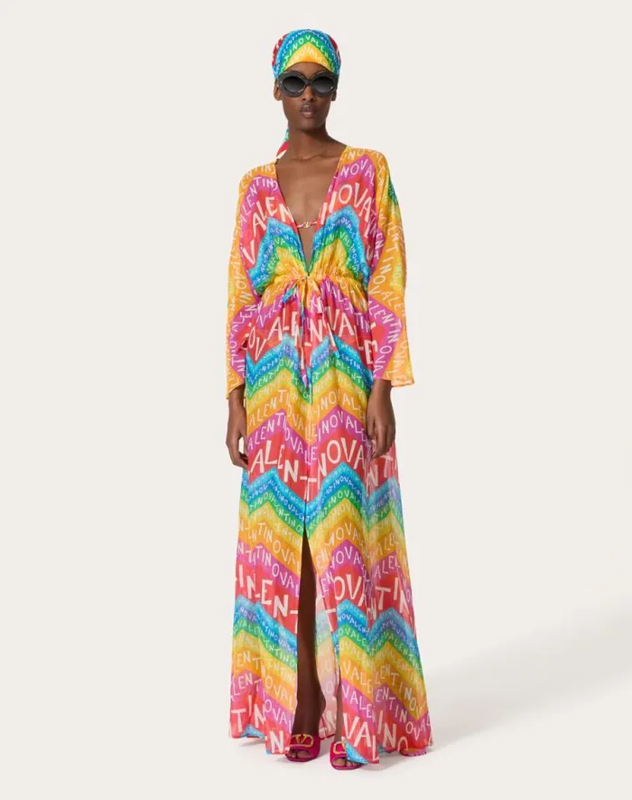 Valentino Dresses Woman Valentino Chevron Muslin Evening Dress 24 For Woman In Multicolor Multicolor Valentino Dresses Woman Valentino Chevron Muslin Evening Dress 24 For Woman In Multicolor Multicolor
