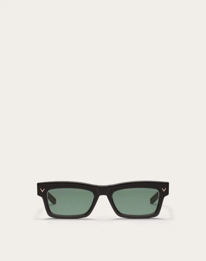 Valentino Eyewear WomanMan Vsharp Rectangular Acetate Frame In Dark Green Dark Green Valentino Eyewear WomanMan Vsharp Rectangular Acetate Frame In Dark Green Dark Green