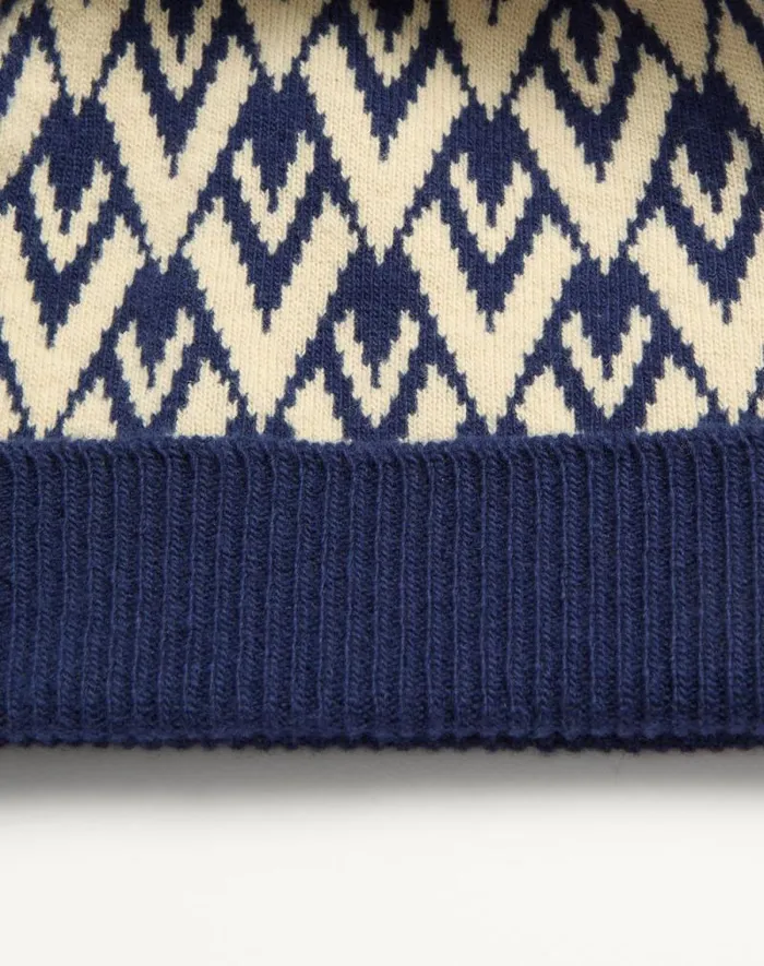 Valentino Hats And Gloves Man Toute La V Signature Knitted Wool Beanie For Man In Navycream Navycream Valentino Hats And Gloves Man Toute La V Signature Knitted Wool Beanie For Man In Navycream Navycream