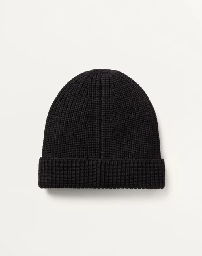 Valentino Hats And Gloves Man Vlogo Signature Wool Beanie For Man In Black Black Valentino Hats And Gloves Man Vlogo Signature Wool Beanie For Man In Black Black