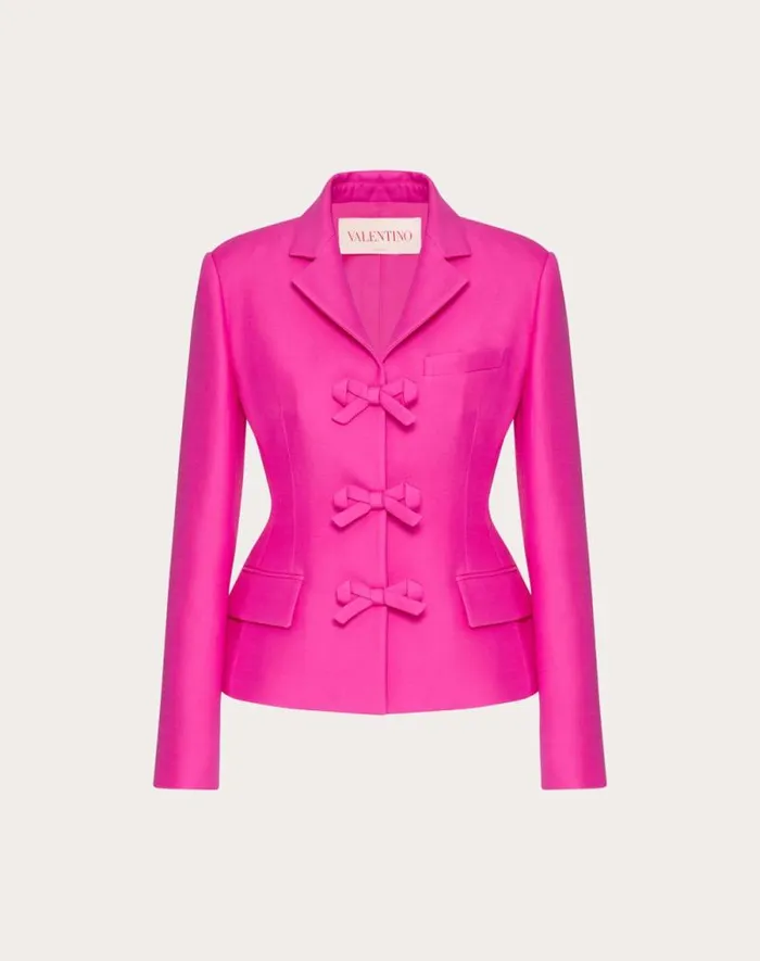 Valentino Jackets And Blazers Woman Crepe Couture Jacket For Woman In Pink Pp Pink Pp