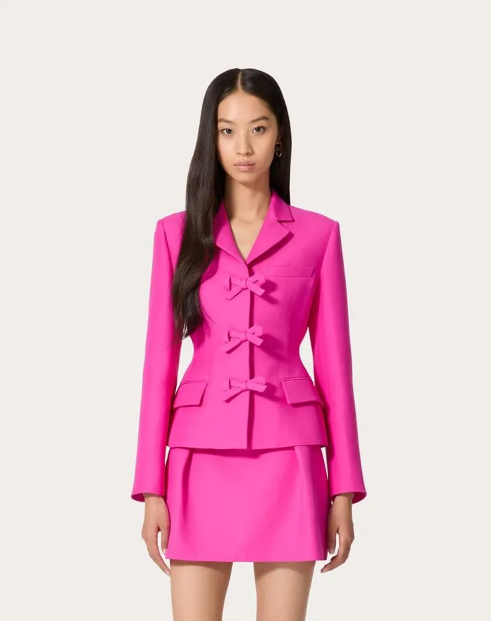 Valentino Jackets And Blazers Woman Crepe Couture Jacket For Woman In Pink Pp Pink Pp Valentino Jackets And Blazers Woman Crepe Couture Jacket For Woman In Pink Pp Pink Pp