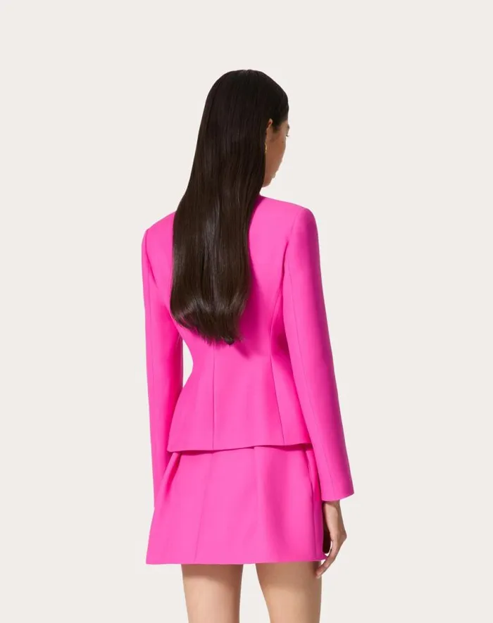 Valentino Jackets And Blazers Woman Crepe Couture Jacket For Woman In Pink Pp Pink Pp Valentino Jackets And Blazers Woman Crepe Couture Jacket For Woman In Pink Pp Pink Pp