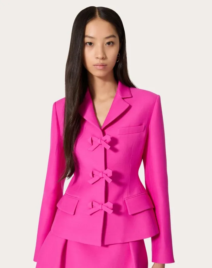 Valentino Jackets And Blazers Woman Crepe Couture Jacket For Woman In Pink Pp Pink Pp Valentino Jackets And Blazers Woman Crepe Couture Jacket For Woman In Pink Pp Pink Pp