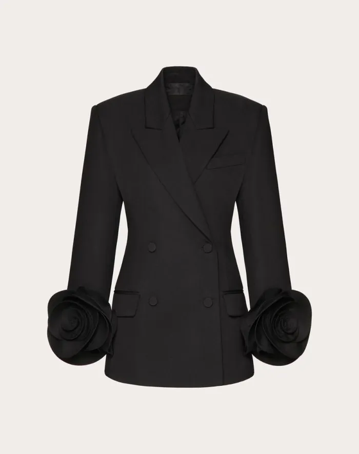Valentino Jackets And Blazers Woman Grisaille Jacket For Woman In Black Black Valentino Jackets And Blazers Woman Grisaille Jacket For Woman In Black Black
