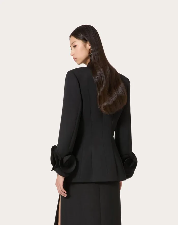Valentino Jackets And Blazers Woman Grisaille Jacket For Woman In Black Black Valentino Jackets And Blazers Woman Grisaille Jacket For Woman In Black Black
