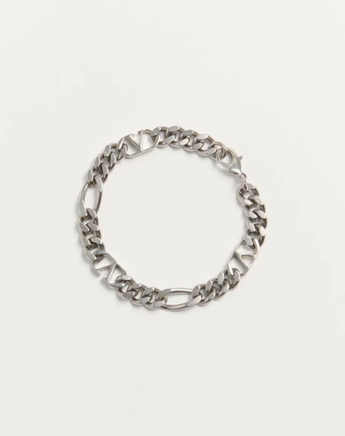 Valentino Jewelry Man Vlogo Signature Metal Bracelet For Man In Palladium Palladium Valentino Jewelry Man Vlogo Signature Metal Bracelet For Man In Palladium Palladium