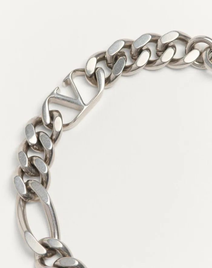 Valentino Jewelry Man Vlogo Signature Metal Bracelet For Man In Palladium Palladium Valentino Jewelry Man Vlogo Signature Metal Bracelet For Man In Palladium Palladium