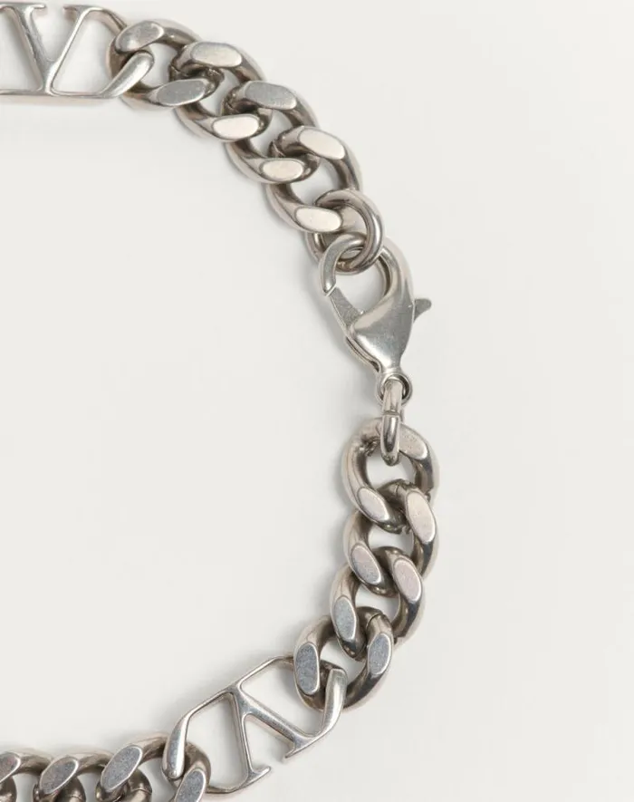 Valentino Jewelry Man Vlogo Signature Metal Bracelet For Man In Palladium Palladium Valentino Jewelry Man Vlogo Signature Metal Bracelet For Man In Palladium Palladium