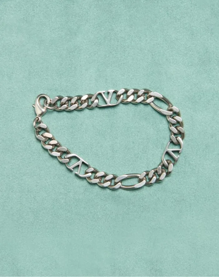 Valentino Jewelry Man Vlogo Signature Metal Bracelet For Man In Palladium Palladium Valentino Jewelry Man Vlogo Signature Metal Bracelet For Man In Palladium Palladium