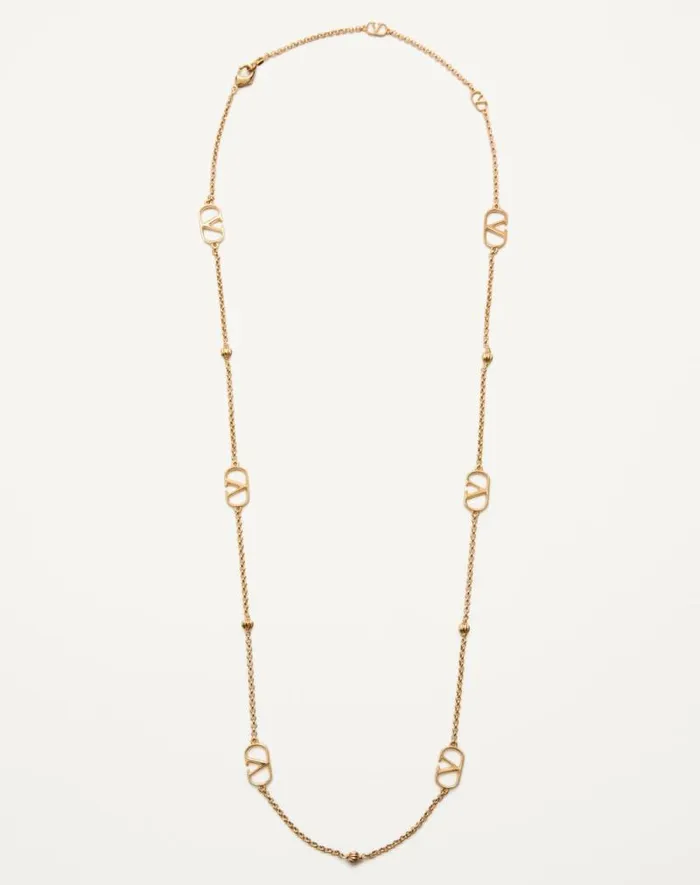 Valentino Jewelry Man Vlogo Signature Metal Necklace For Man In Gold Gold