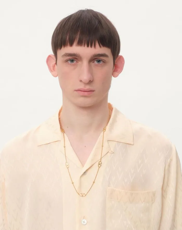 Valentino Jewelry Man Vlogo Signature Metal Necklace For Man In Gold Gold Valentino Jewelry Man Vlogo Signature Metal Necklace For Man In Gold Gold