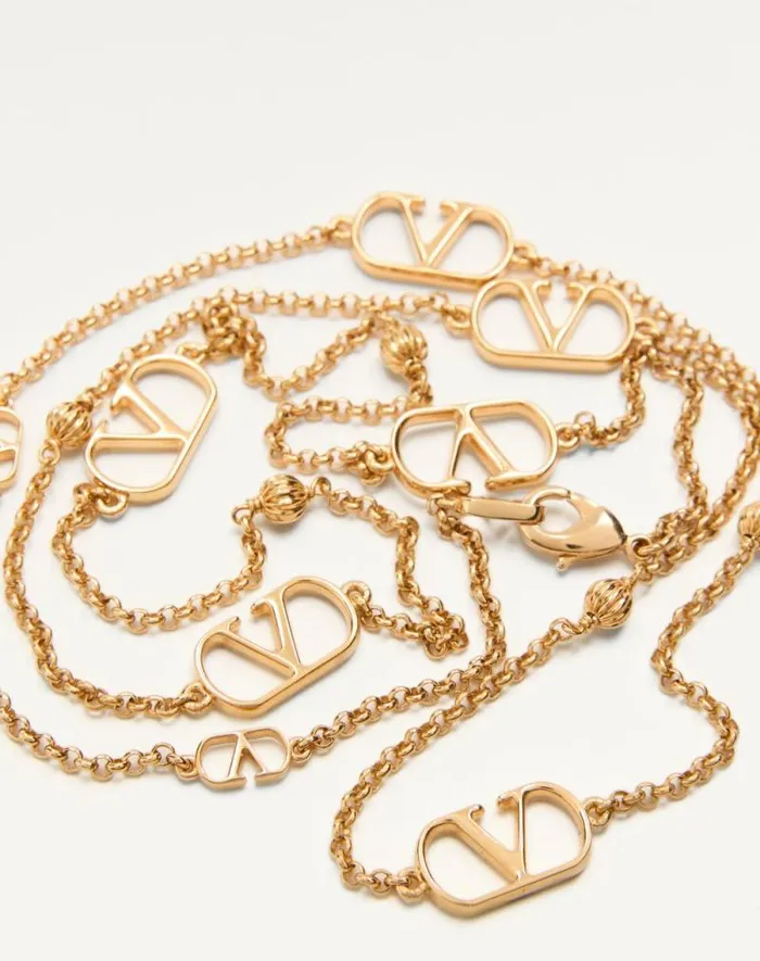 Valentino Jewelry Man Vlogo Signature Metal Necklace For Man In Gold Gold Valentino Jewelry Man Vlogo Signature Metal Necklace For Man In Gold Gold