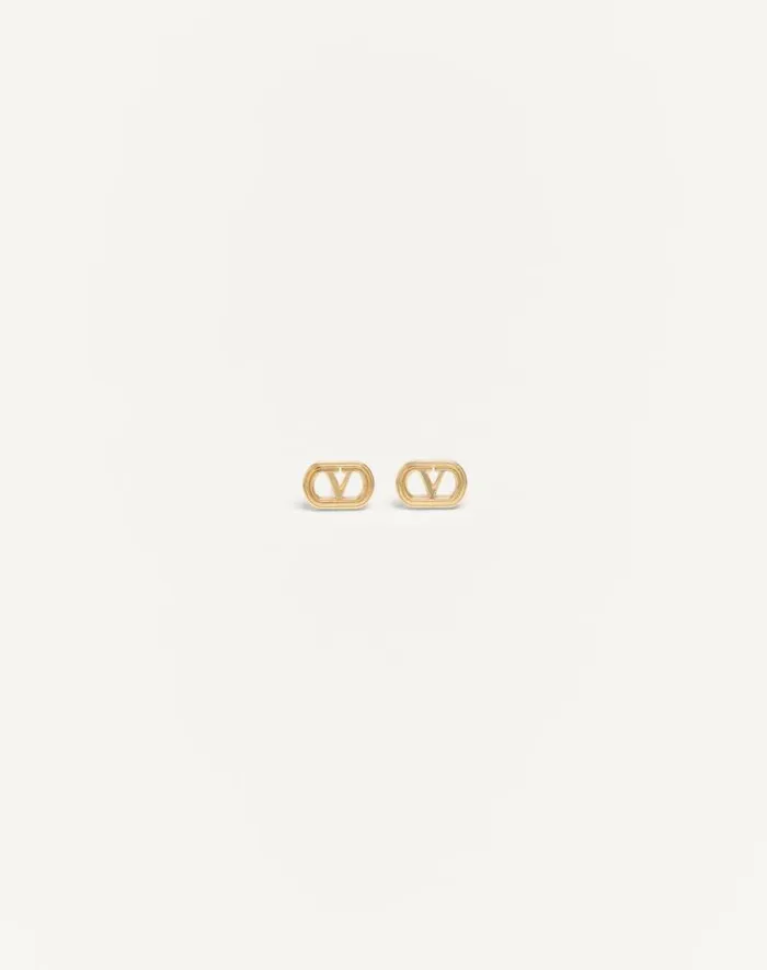 Valentino Jewelry Woman Ovalette Metal Earrings For Woman In Gold Gold