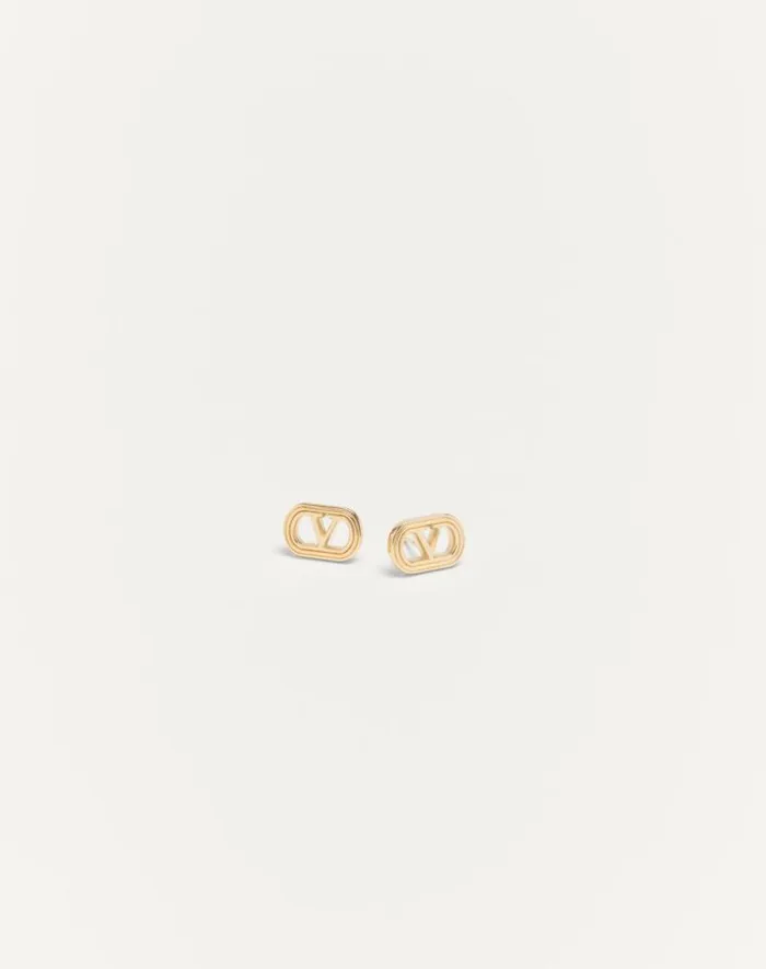 Valentino Jewelry Woman Ovalette Metal Earrings For Woman In Gold Gold Valentino Jewelry Woman Ovalette Metal Earrings For Woman In Gold Gold