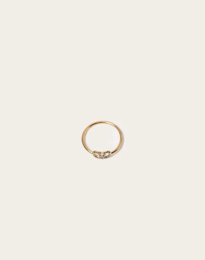 Valentino Jewelry Woman Vlogo Signature Metal And Swarovski Crystal Ring For Woman In Palladiumcrystal Palladiumcrystal Valentino Jewelry Woman Vlogo Signature Metal And Swarovski Crystal Ring For Woman In Palladiumcrystal Palladiumcrystal