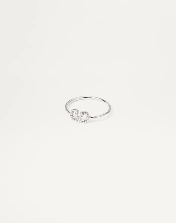 Valentino Jewelry Woman Vlogo Signature Metal And Swarovski Crystal Ring For Woman In Palladiumcrystal Palladiumcrystal Valentino Jewelry Woman Vlogo Signature Metal And Swarovski Crystal Ring For Woman In Palladiumcrystal Palladiumcrystal