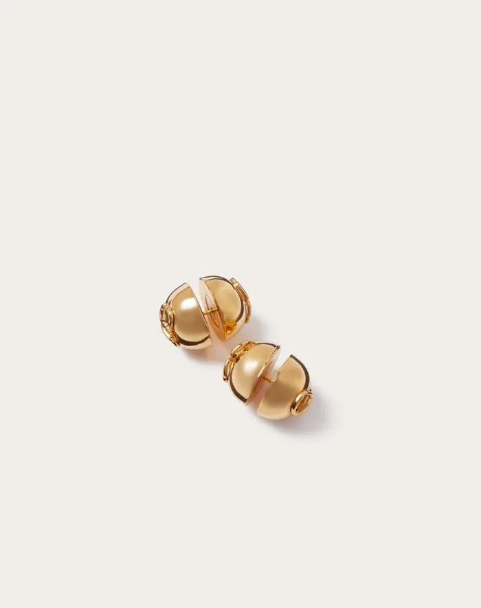 Valentino Jewelry Woman Vlogo Signature Metal Earrings For Woman In Gold Gold Valentino Jewelry Woman Vlogo Signature Metal Earrings For Woman In Gold Gold