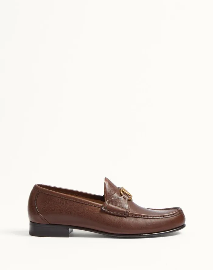 Valentino Laceups And Loafers Man Vlogo Signature Buffalo Loafer For Man In Black Black Valentino Laceups And Loafers Man Vlogo Signature Buffalo Loafer For Man In Black Black