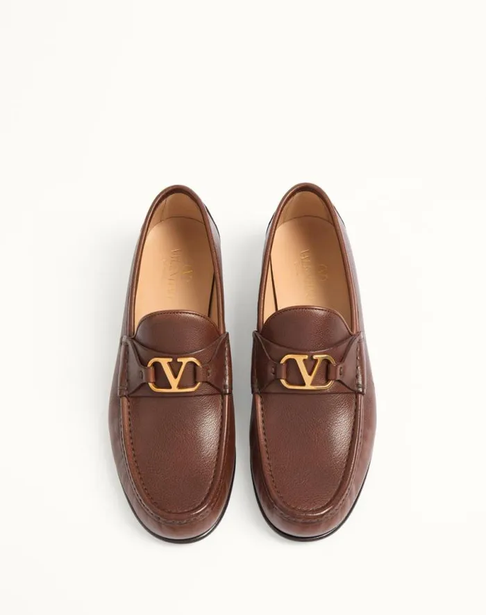Valentino Laceups And Loafers Man Vlogo Signature Buffalo Loafer For Man In Black Black Valentino Laceups And Loafers Man Vlogo Signature Buffalo Loafer For Man In Black Black
