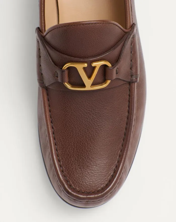 Valentino Laceups And Loafers Man Vlogo Signature Buffalo Loafer For Man In Black Black Valentino Laceups And Loafers Man Vlogo Signature Buffalo Loafer For Man In Black Black