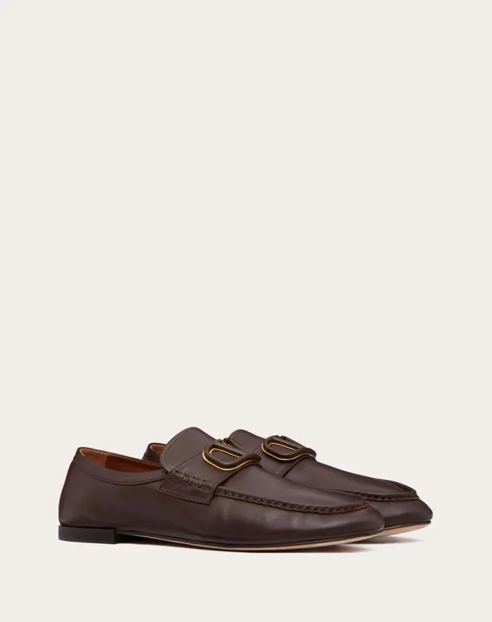 Valentino Laceups And Loafers Man Vlogo Signature Calfskin Nappa Loafer For Man In Black Black Valentino Laceups And Loafers Man Vlogo Signature Calfskin Nappa Loafer For Man In Black Black
