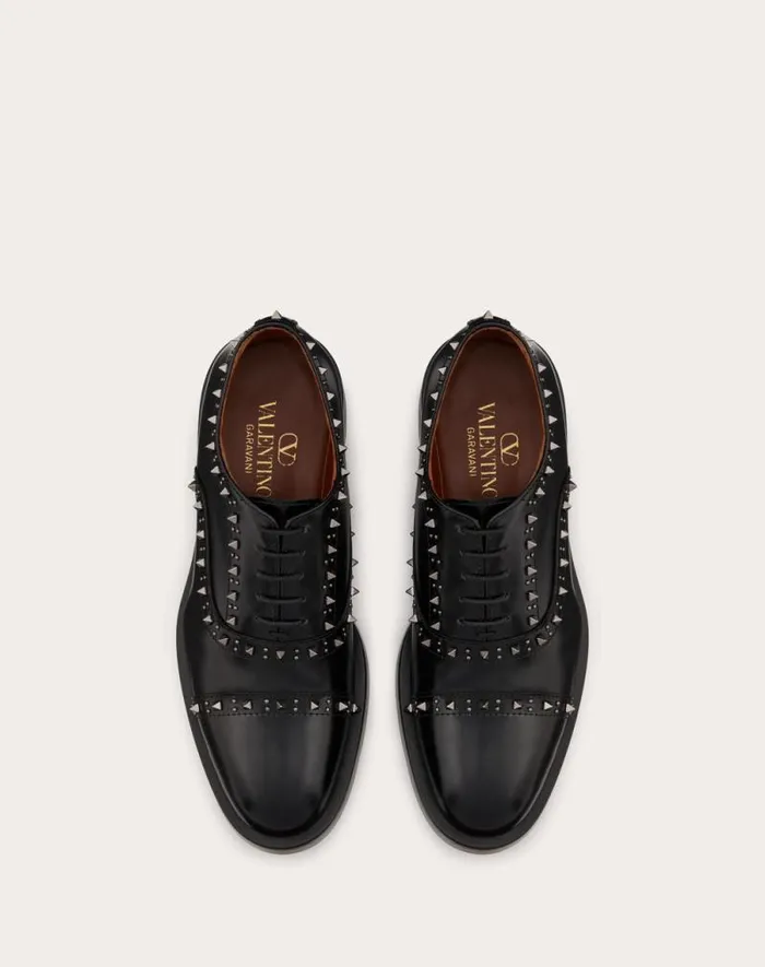 Valentino Loafers And Oxfords Woman Valentino Garavani Gentleglam Oxford Laceup Shoe In Calfskin For Woman In Black Black Valentino Loafers And Oxfords Woman Valentino Garavani Gentleglam Oxford Laceup Shoe In Calfskin For Woman In Black Black