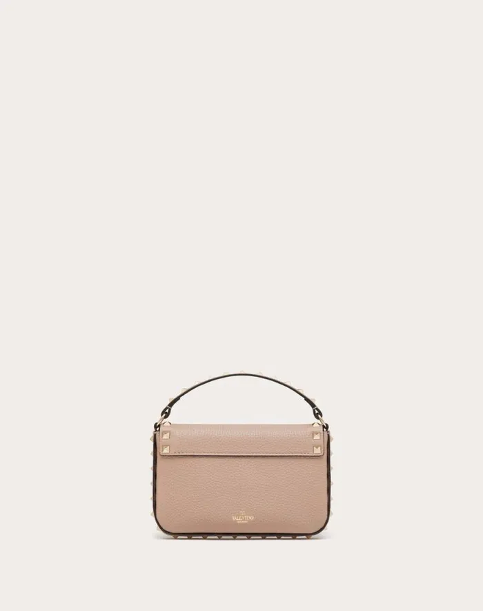 Valentino Mini Bags Woman Rockstud Grainy Calfskin Pouch For Woman In Black Black Valentino Mini Bags Woman Rockstud Grainy Calfskin Pouch For Woman In Black Black