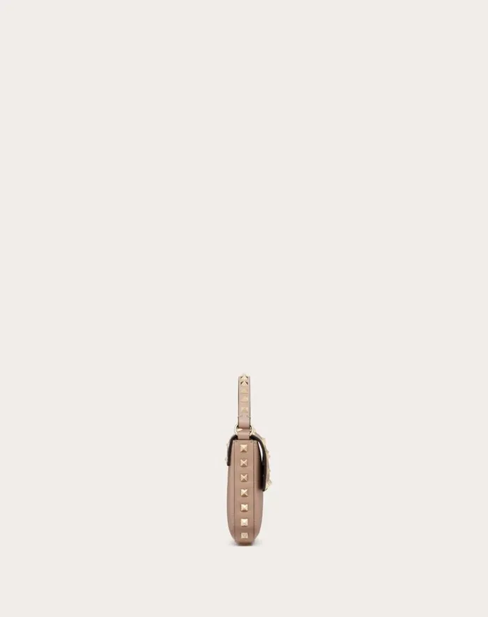 Valentino Mini Bags Woman Rockstud Grainy Calfskin Pouch For Woman In Black Black Valentino Mini Bags Woman Rockstud Grainy Calfskin Pouch For Woman In Black Black