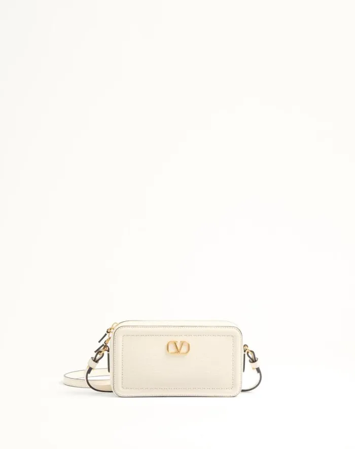 Valentino Mini Bags Woman Valentino Garavani Alltime Mini Shoulder Bag In Grainy Calfskin For Woman In Ivory Ivory Valentino Mini Bags Woman Valentino Garavani Alltime Mini Shoulder Bag In Grainy Calfskin For Woman In Ivory Ivory