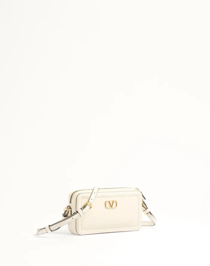 Valentino Mini Bags Woman Valentino Garavani Alltime Mini Shoulder Bag In Grainy Calfskin For Woman In Ivory Ivory Valentino Mini Bags Woman Valentino Garavani Alltime Mini Shoulder Bag In Grainy Calfskin For Woman In Ivory Ivory