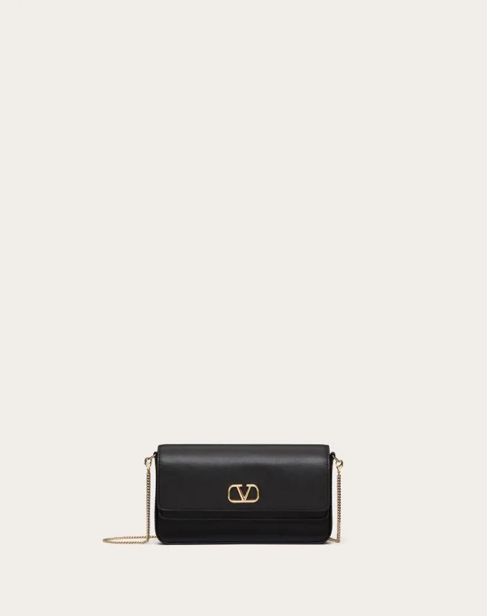 Valentino Mini Bags Woman Vlogo Signature Calfskin Mini Bag For Woman In Black Black Valentino Mini Bags Woman Vlogo Signature Calfskin Mini Bag For Woman In Black Black