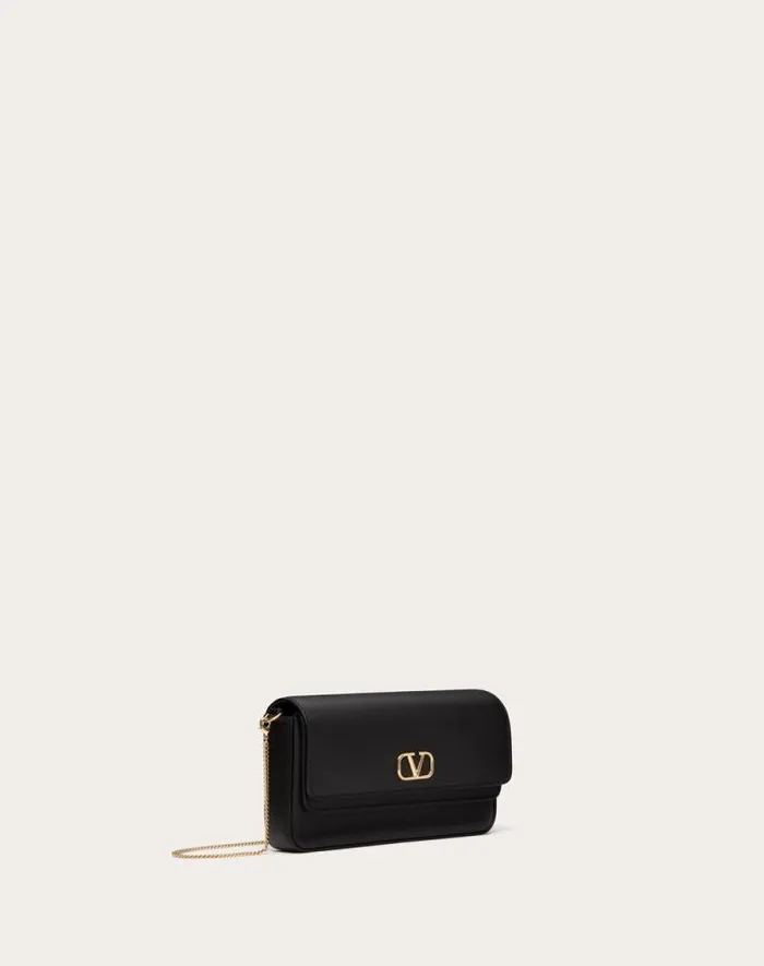 Valentino Mini Bags Woman Vlogo Signature Calfskin Mini Bag For Woman In Black Black Valentino Mini Bags Woman Vlogo Signature Calfskin Mini Bag For Woman In Black Black