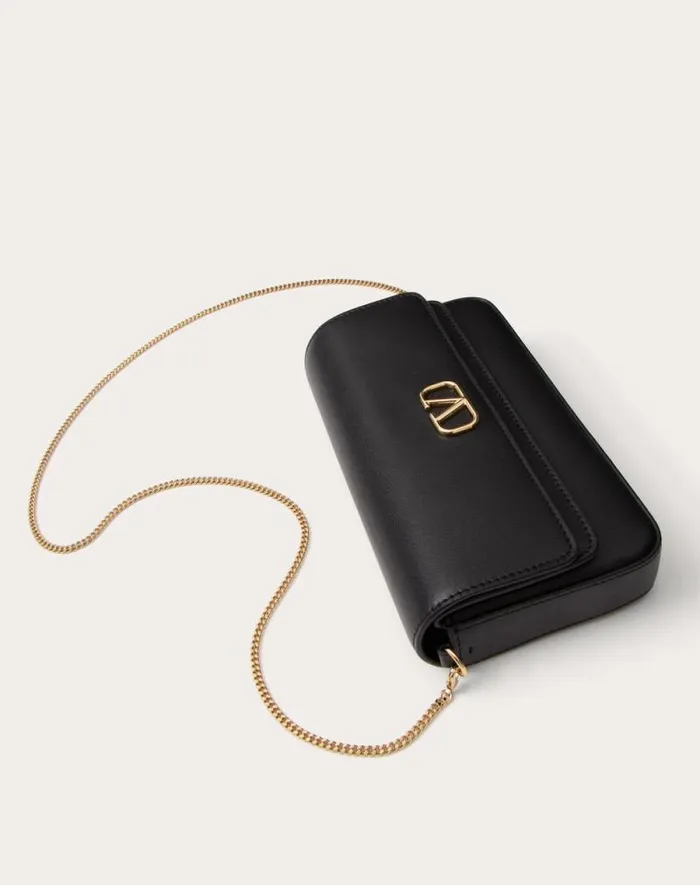 Valentino Mini Bags Woman Vlogo Signature Calfskin Mini Bag For Woman In Black Black Valentino Mini Bags Woman Vlogo Signature Calfskin Mini Bag For Woman In Black Black